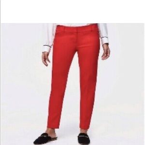 Skinny Loft Julie red pants cropped 2